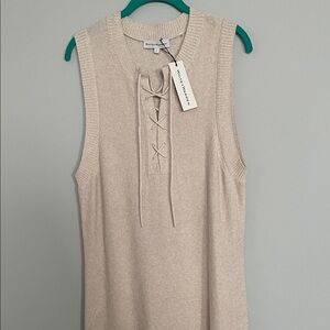 White and Warren Cream Knit Maxi Dress